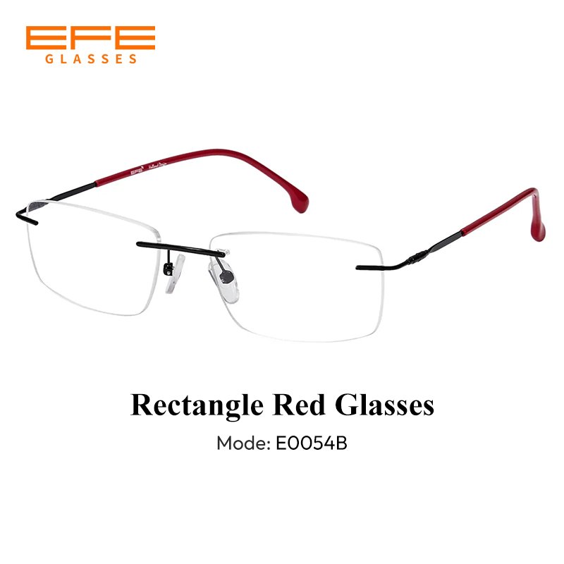 Rectangle Red Glasses E0054B