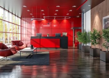 3d rendering Beautiful modern hotel and office