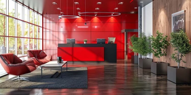 3d rendering Beautiful modern hotel and office
