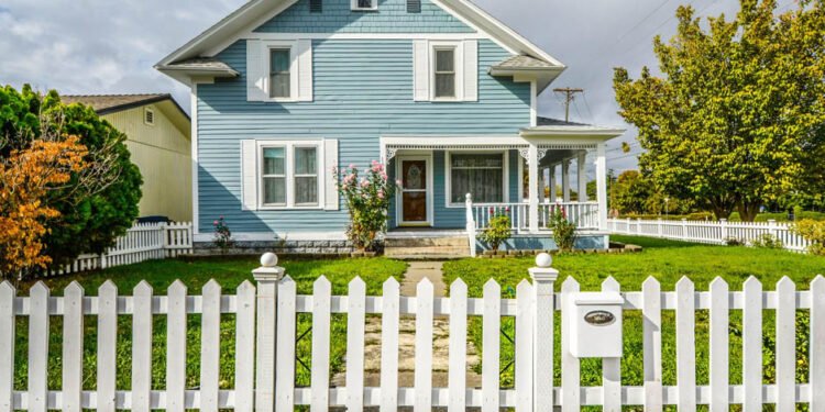 home with fence